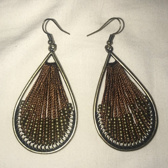 Francesca's Collections Jewelry - Gold Teardrop Earrings with Beads